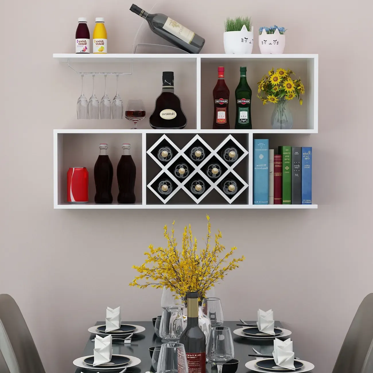 Stackable Wooden Wall-Mounted Wine Bottle Rack Image - 14