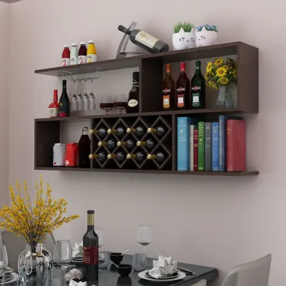Stackable Wooden Wall-Mounted Wine Bottle Rack Image - 23