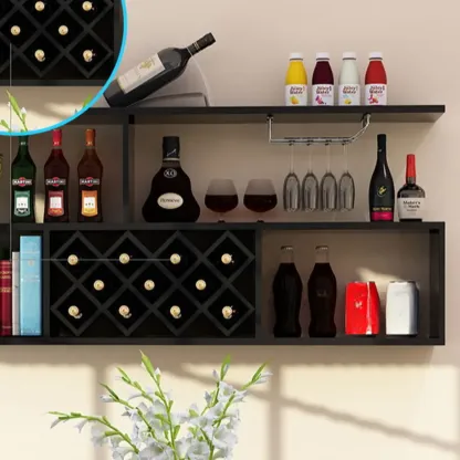 Stackable Wooden Wall-Mounted Wine Bottle Rack Image - 27