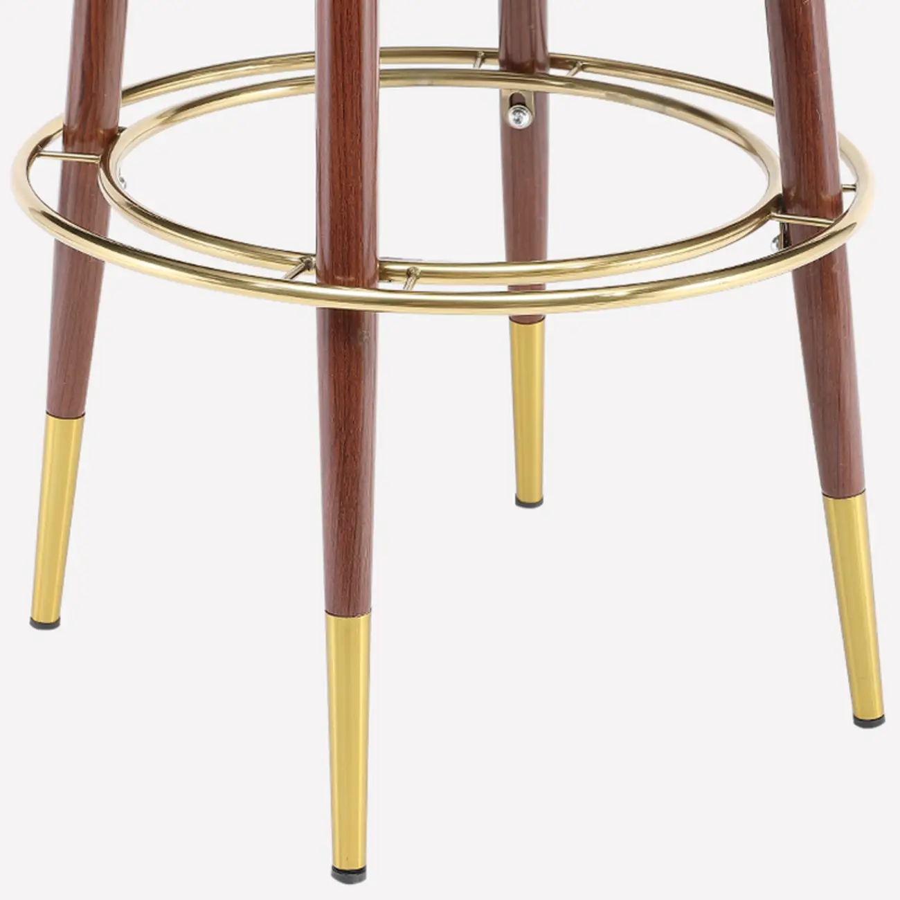 Glam Wood Velvet Upholstered Gold Accent Bar Stool | homeyfad