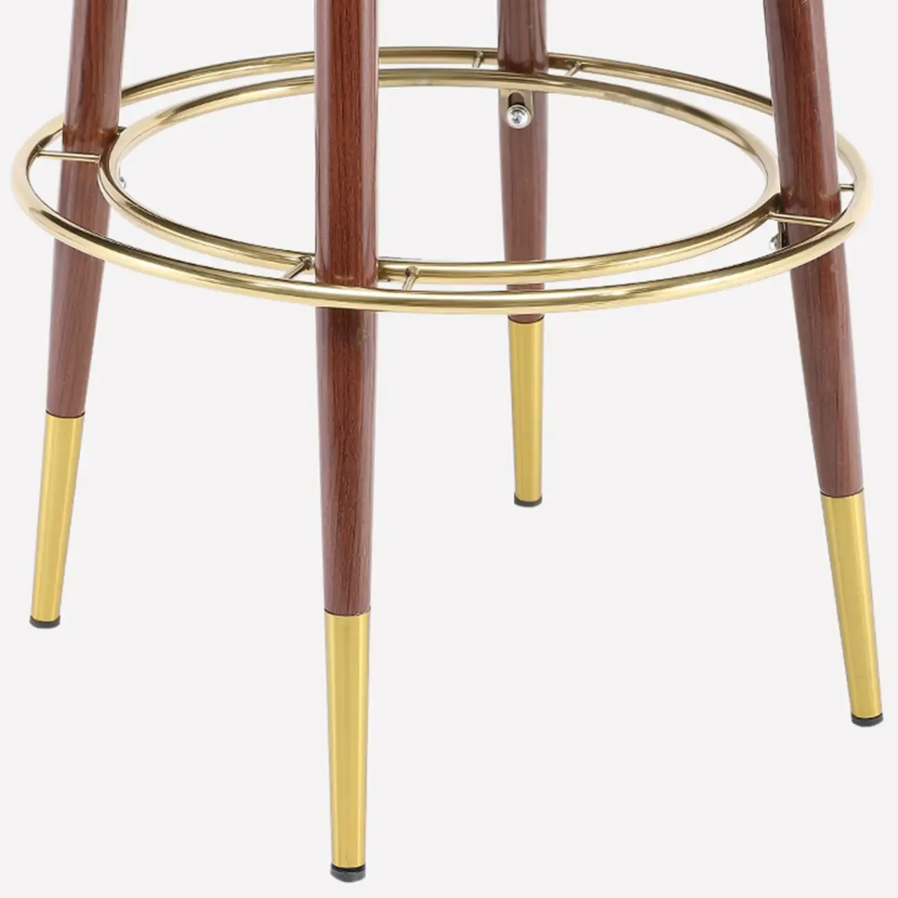 Glam Wood Velvet Upholstered Gold Accent Bar Stool