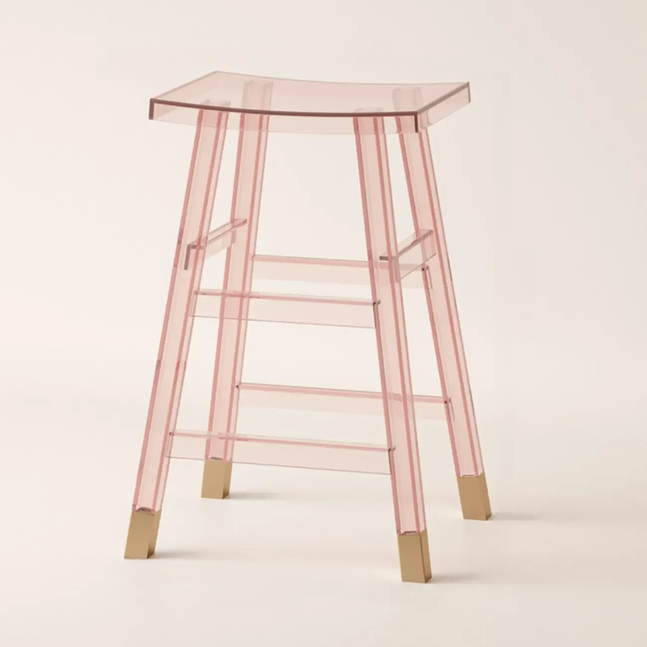 Saddle Acrylic Counter Height Backless Bar Stools Image - 7