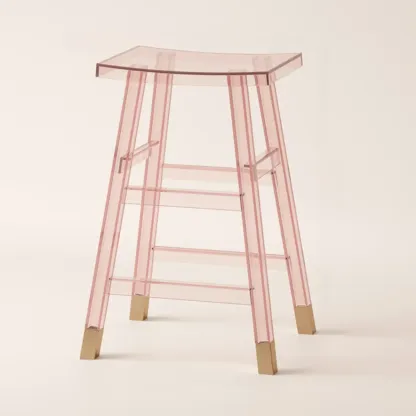 Saddle Acrylic Counter Height Backless Bar Stools Image - 7