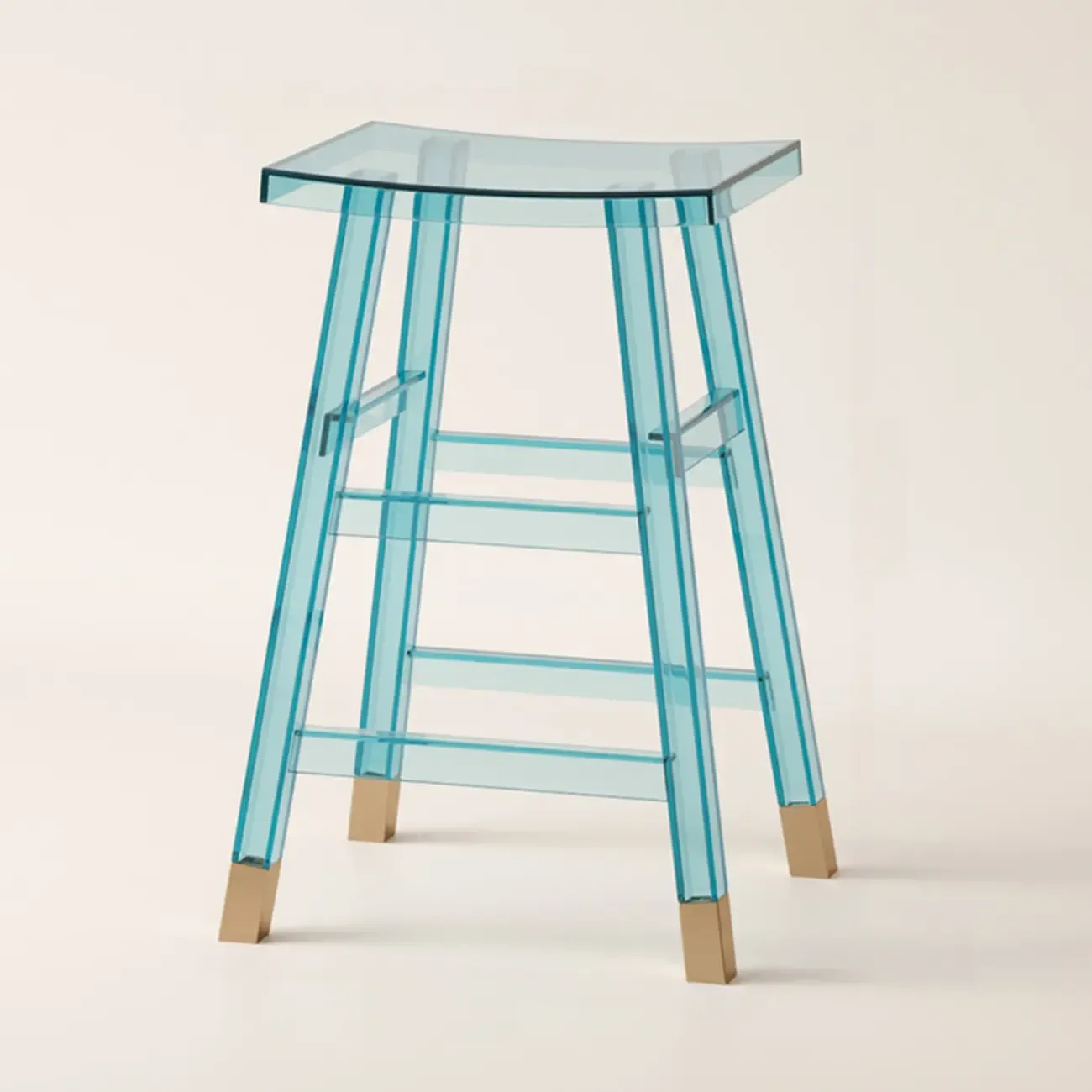 Saddle Acrylic Counter Height Backless Bar Stools Image - 9