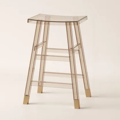 Saddle Acrylic Counter Height Backless Bar Stools Image - 10