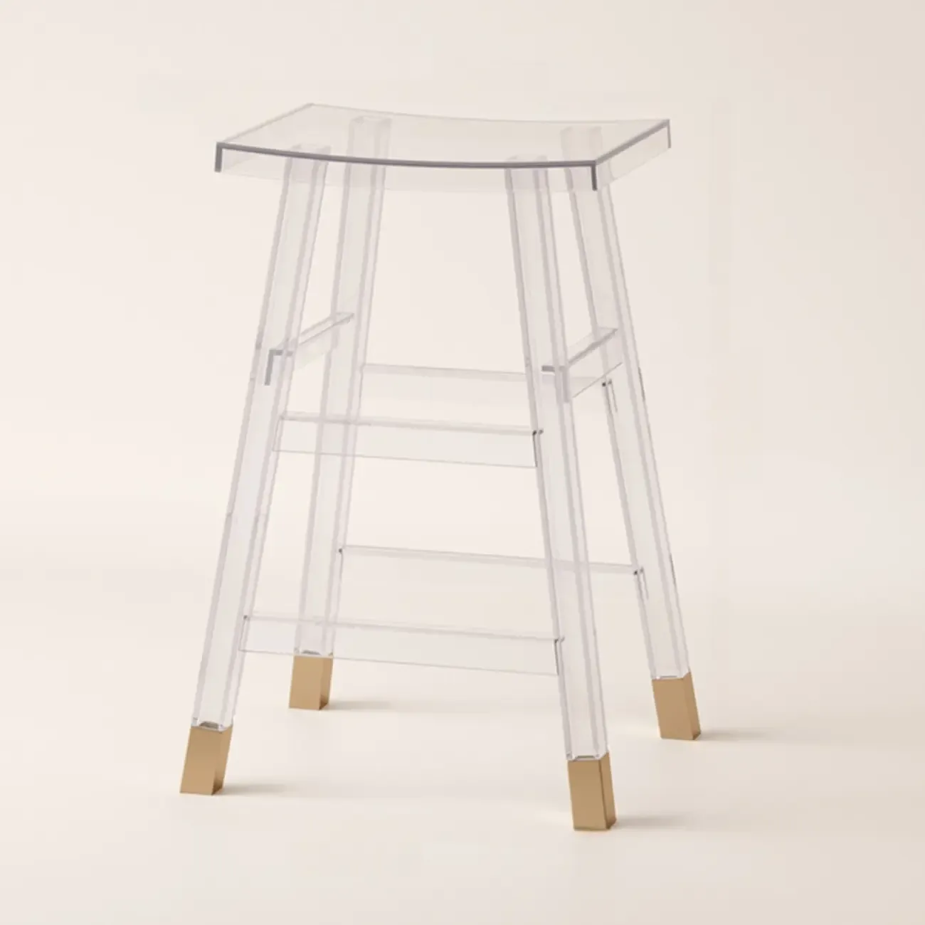 Saddle Acrylic Counter Height Backless Bar Stools Image - 11