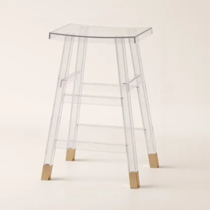 Saddle Acrylic Counter Height Backless Bar Stools Image - 11