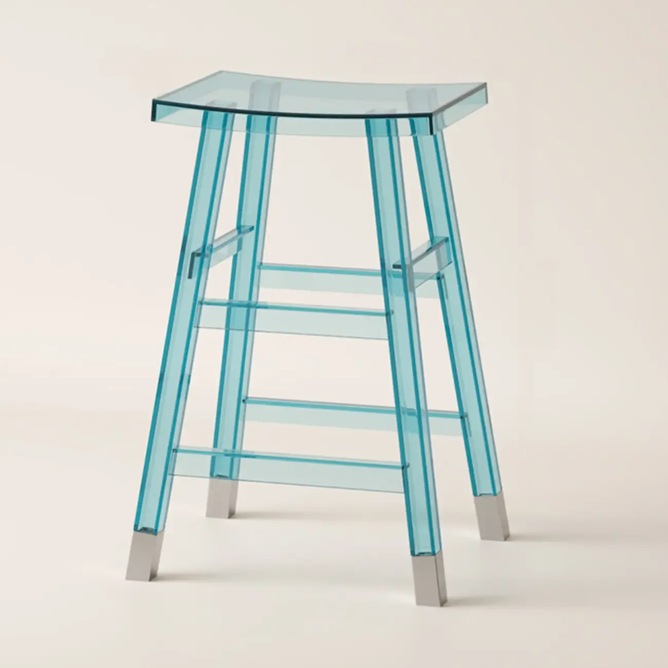 Saddle Acrylic Counter Height Backless Bar Stools Image - 16