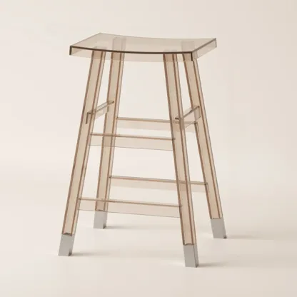 Saddle Acrylic Counter Height Backless Bar Stools Image - 17
