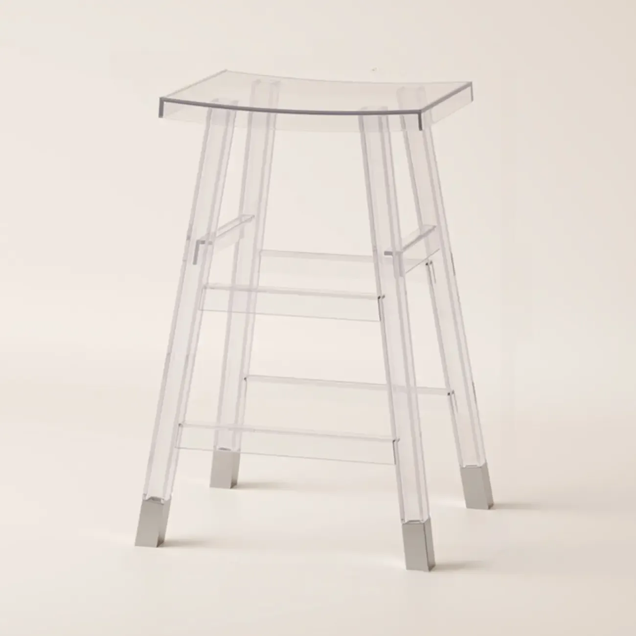 Saddle Acrylic Counter Height Backless Bar Stools Image - 18