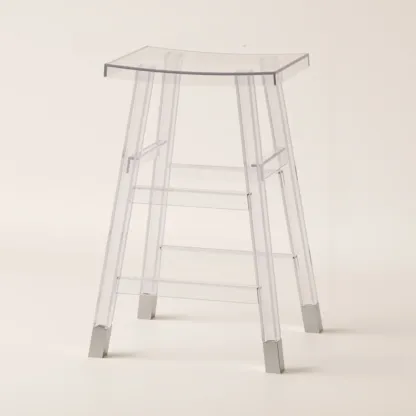 Saddle Acrylic Counter Height Backless Bar Stools Image - 18