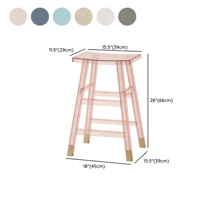Saddle Acrylic Counter Height Backless Bar Stools #size