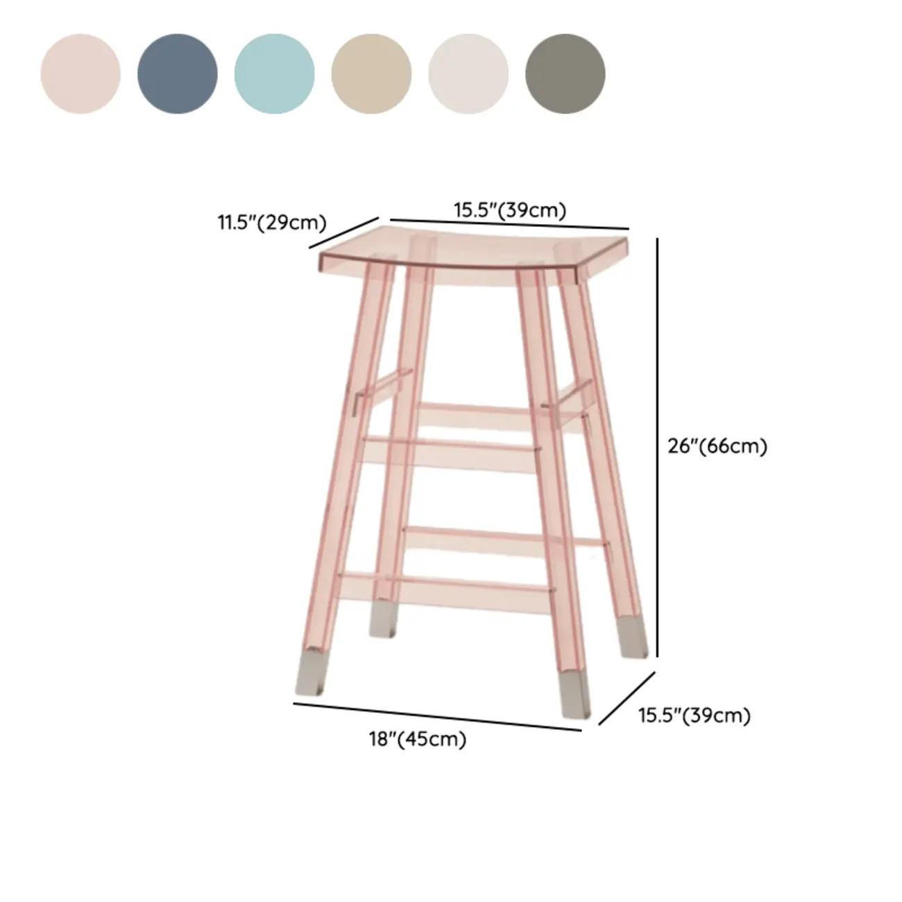 Saddle Acrylic Counter Height Backless Bar Stools Image - 21 | homeyfad