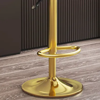 Glam Gold Steel Adjustable Cushioned Bar Stool Image - 22