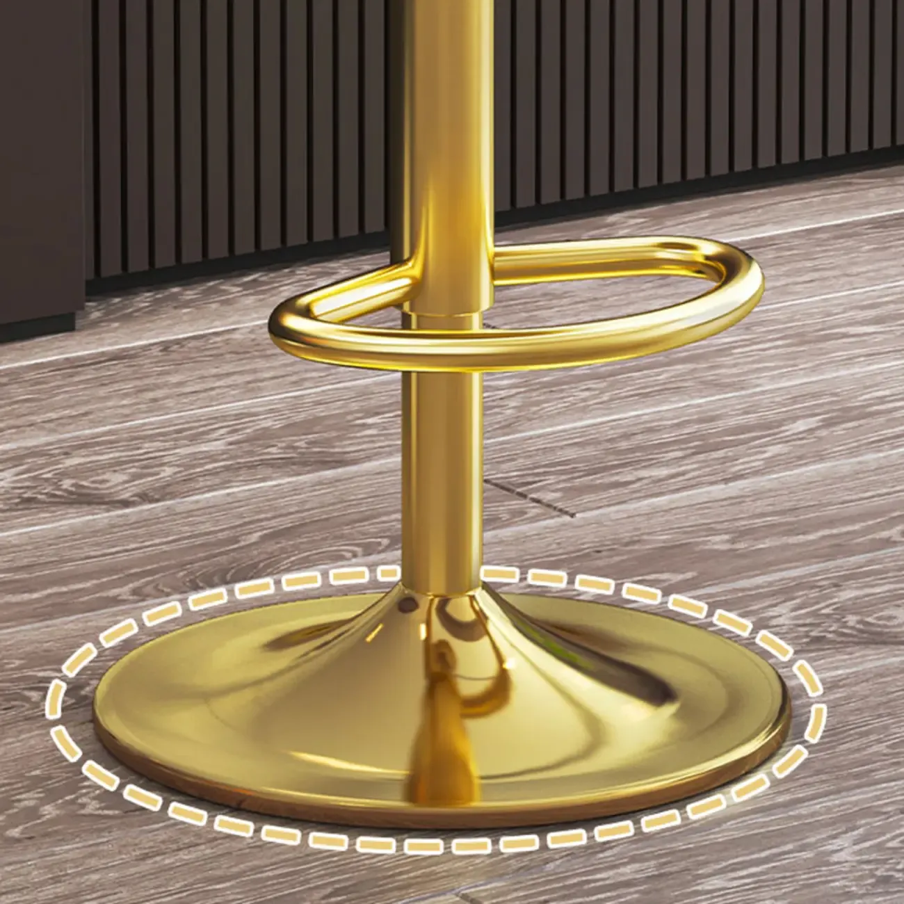 Glam Gold Steel Adjustable Cushioned Bar Stool Image - 23