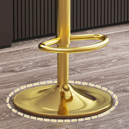 Glam Gold Steel Adjustable Cushioned Bar Stool Image - 23
