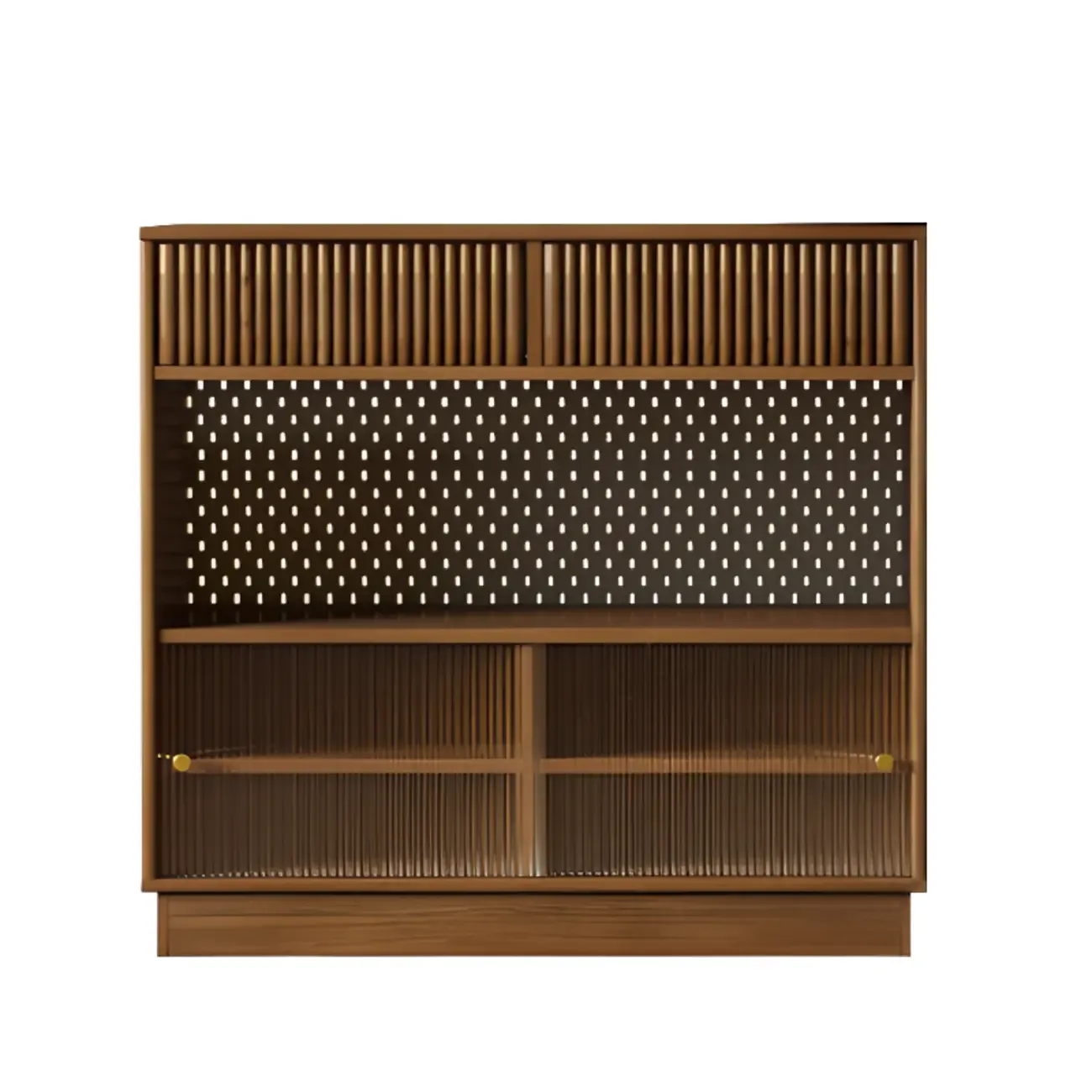 Modern Brown Wooden Stone Storage Convertible Bar Tables Image - 2