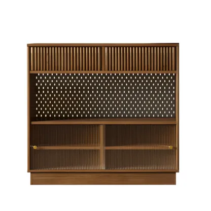 Modern Brown Wooden Stone Storage Convertible Bar Tables Image - 2