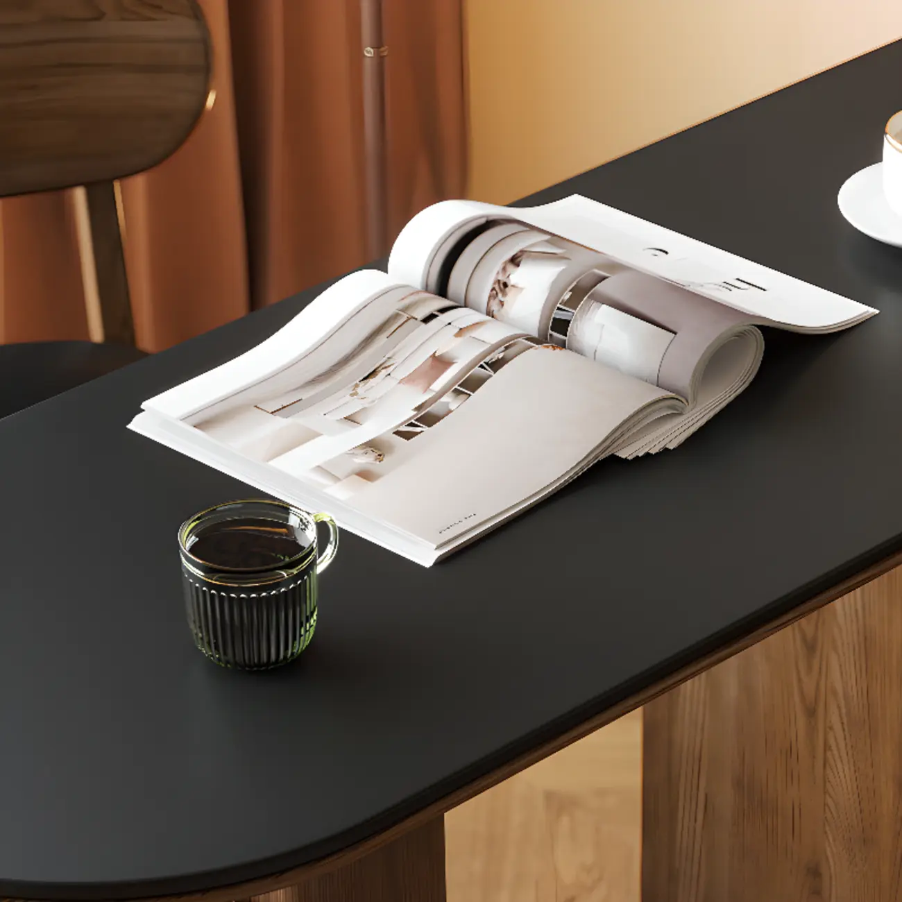 Modern Brown Wooden Stone Storage Convertible Bar Tables Image - 8 | homeyfad