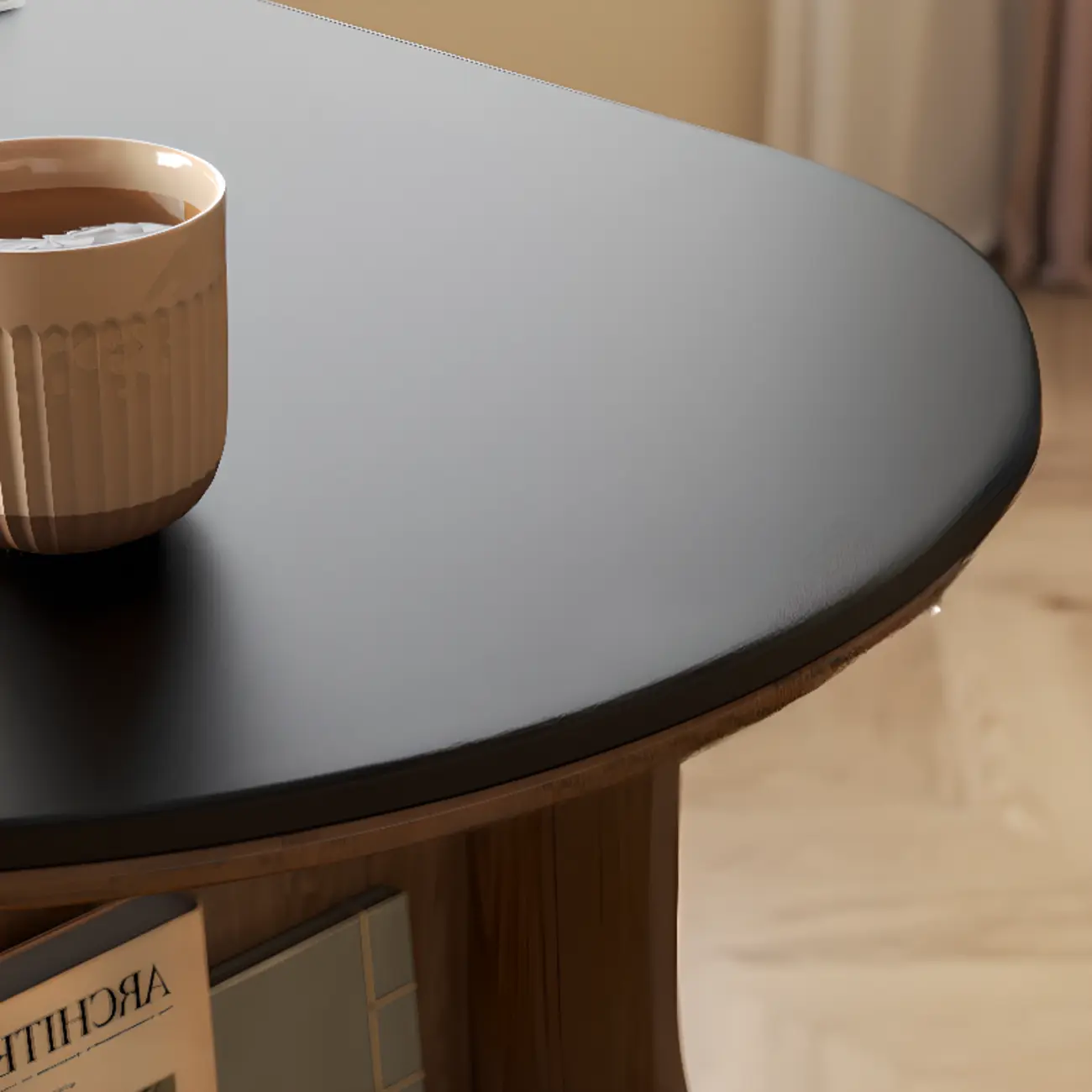 Modern Brown Wooden Stone Storage Convertible Bar Tables Image - 9 | homeyfad