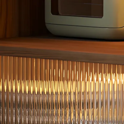 Modern Brown Wooden Stone Storage Convertible Bar Tables Image - 11