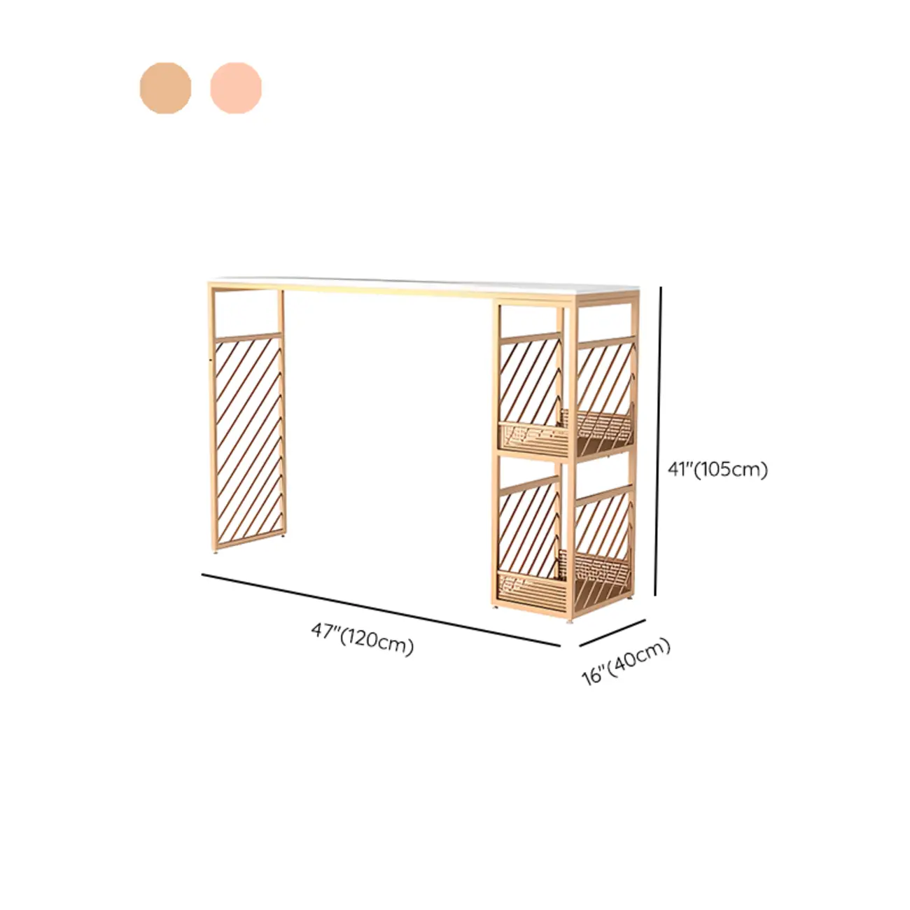 Lavish White Marble Gold Iron 2-Layer Storage Bar Tables Image - 11 | homeyfad