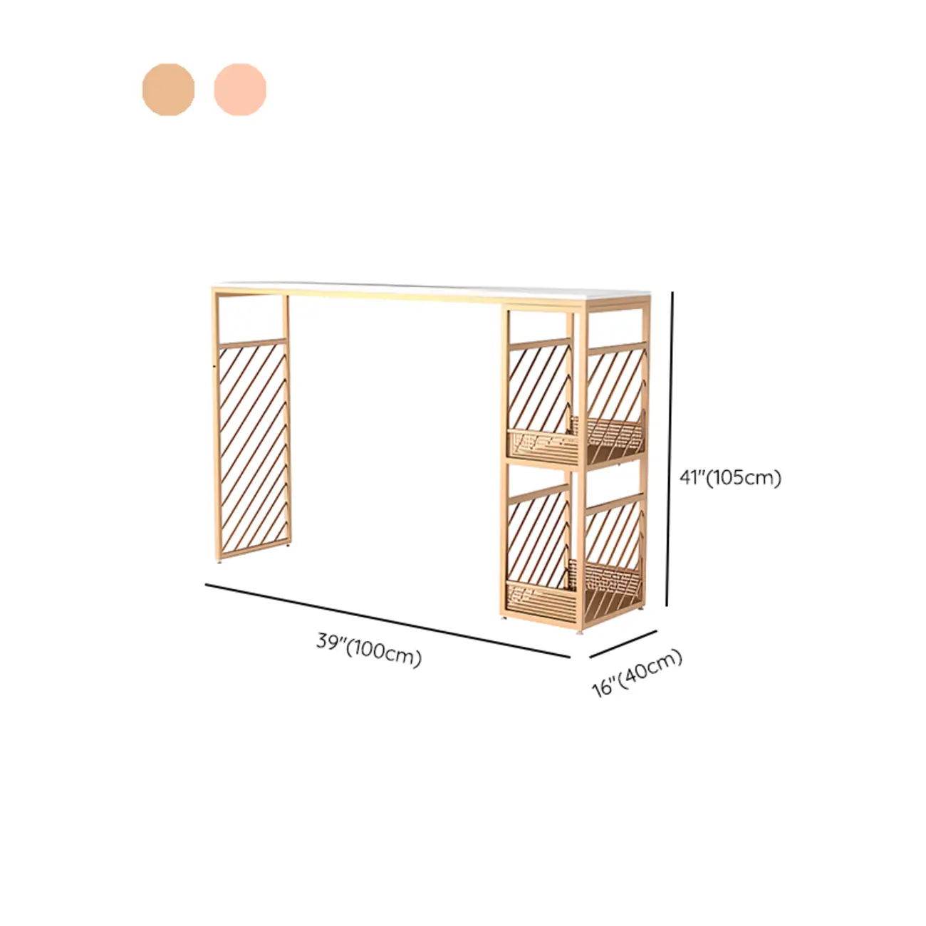 Lavish White Marble Gold Iron 2-Layer Storage Bar Tables Image - 13 | homeyfad