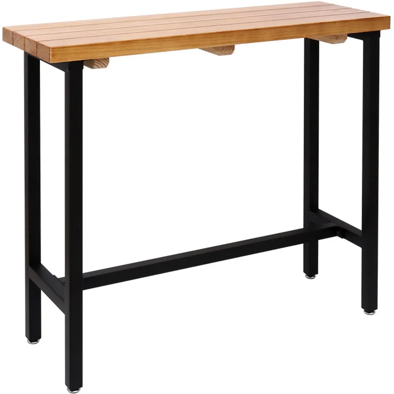 French Country Natural Wooden Iron Trestle Bar Tables | HomeyFad