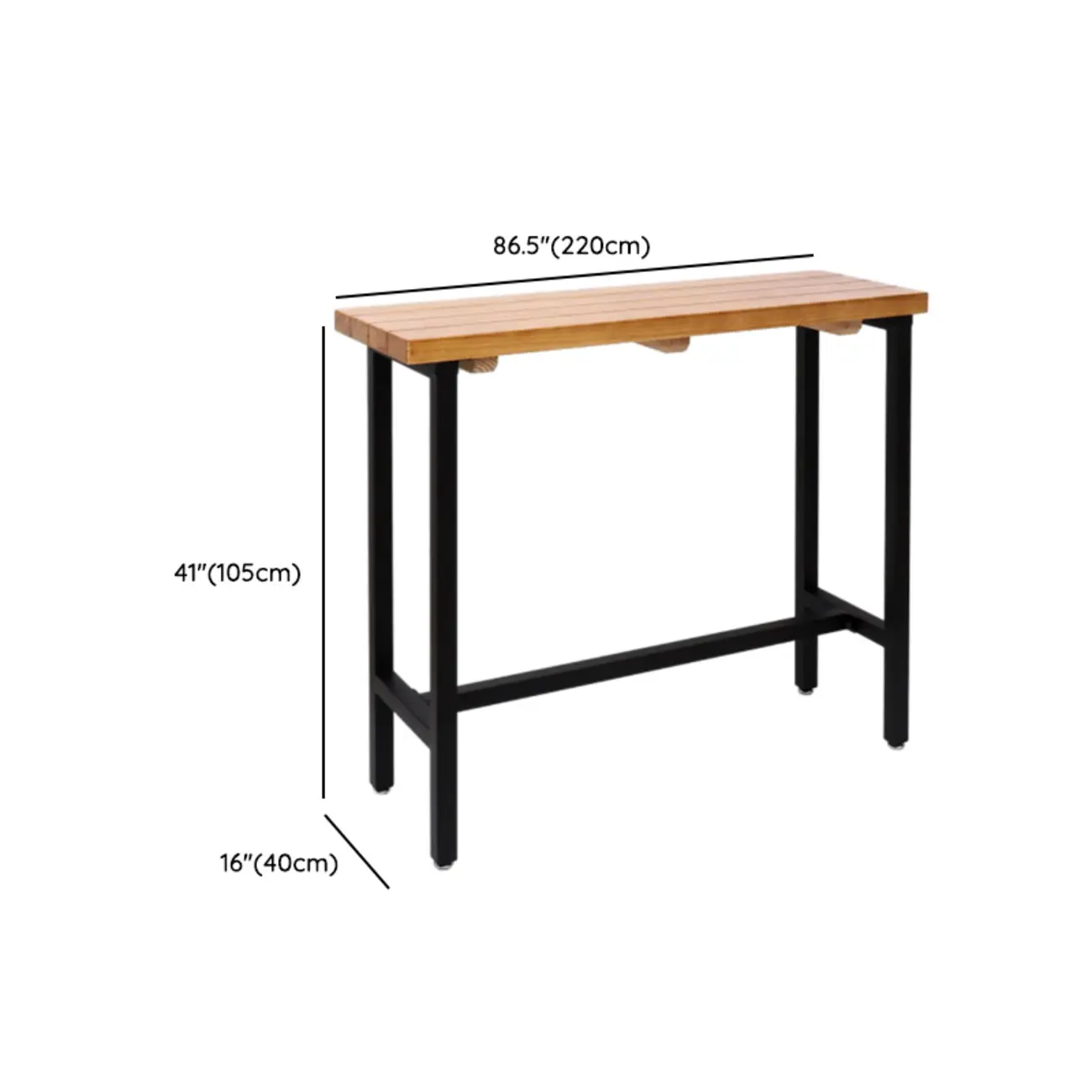 French Country Natural Wooden Iron Trestle Bar Tables Image - 14 | homeyfad