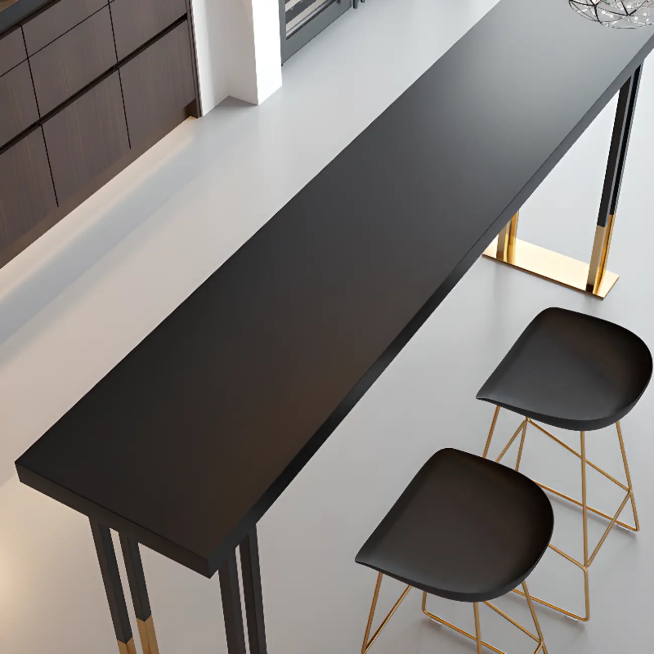 Lavish Black Gold Wood Metal Sled Bar Tables Image - 7 | homeyfad