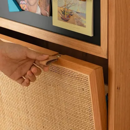 Boho Solid Wood Tipping Shoe Cabinet in Brown Image - 8