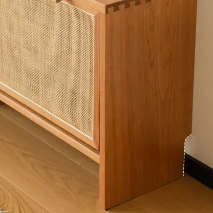 Boho Solid Wood Tipping Shoe Cabinet in Brown Image - 9