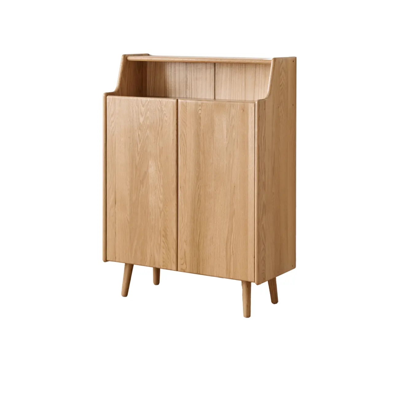 Solid Wood Entryway Shoe Cabinet with Display Top Image - 3 | homeyfad