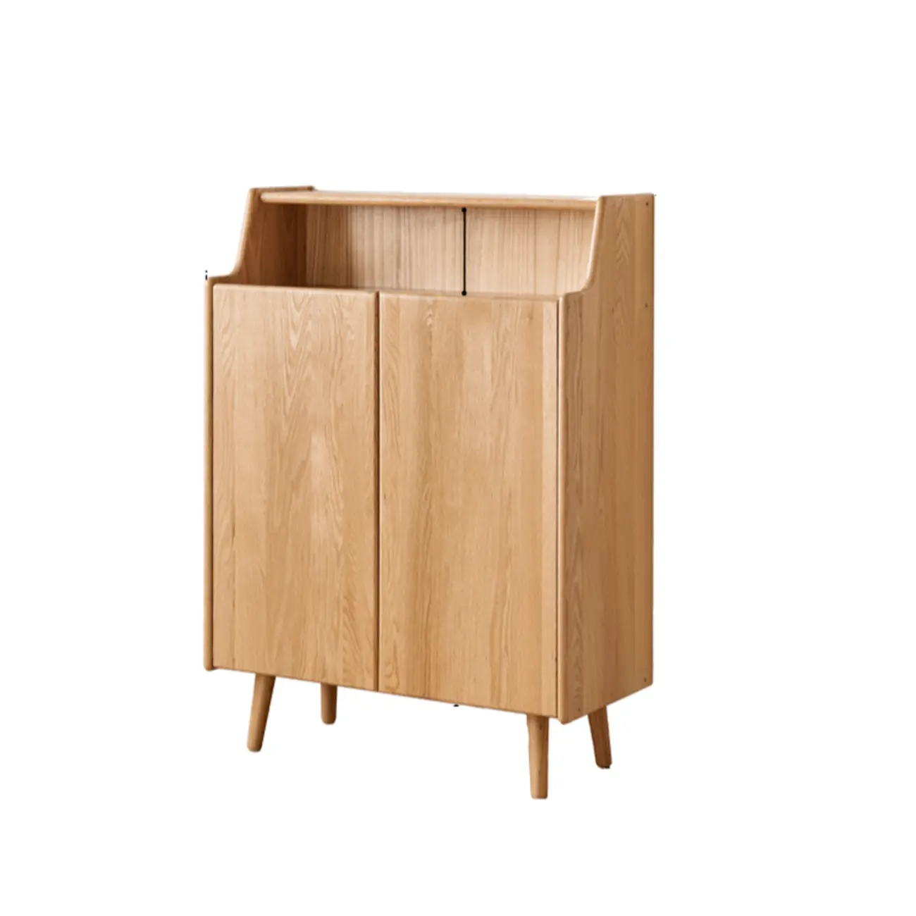 Solid Wood Entryway Shoe Cabinet with Display Top Image - 7 | homeyfad