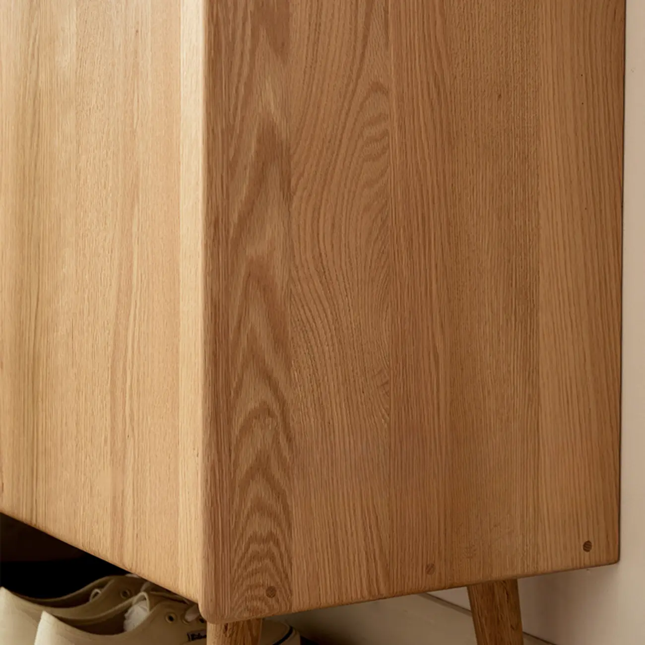 Solid Wood Entryway Shoe Cabinet with Display Top Image - 11 | homeyfad