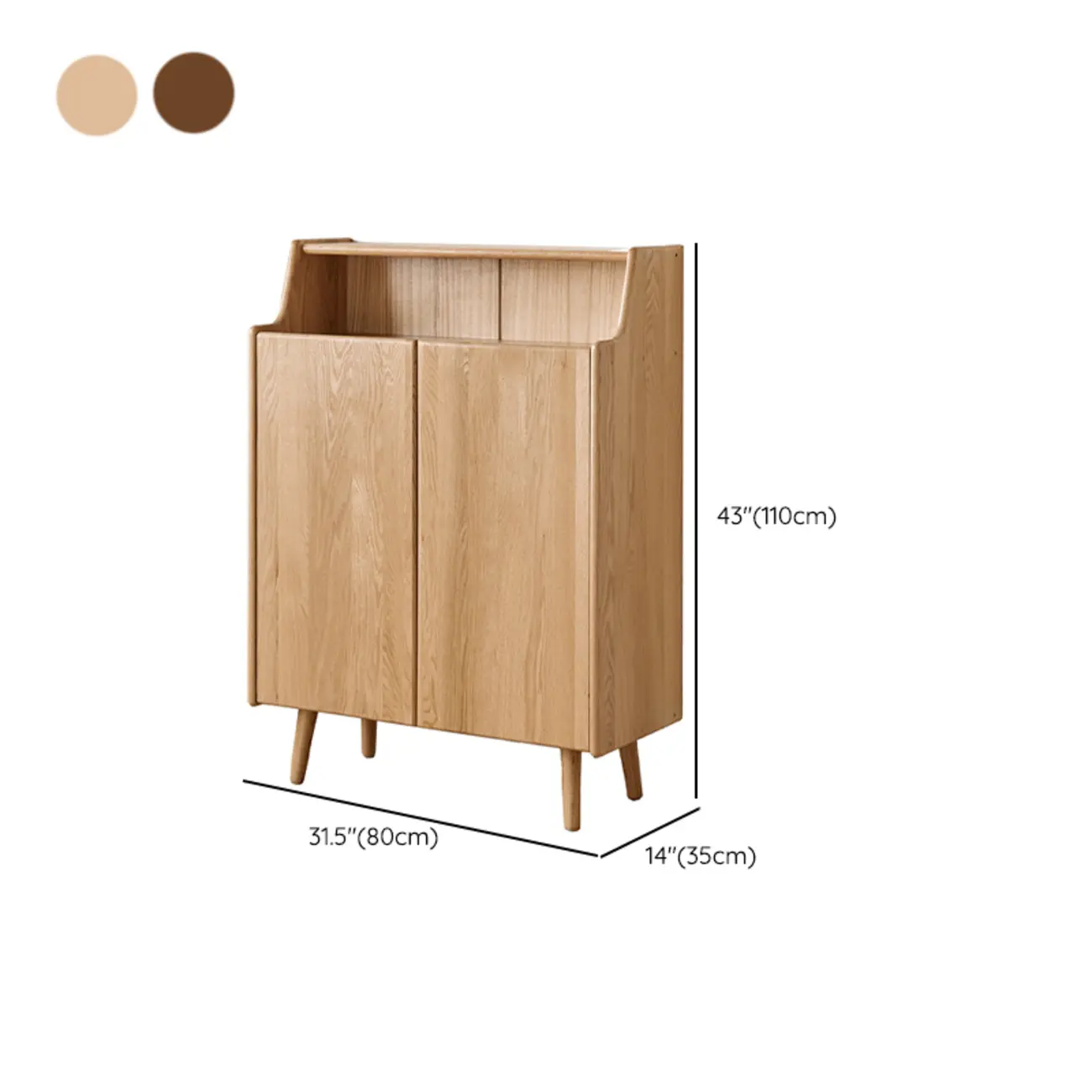 Solid Wood Entryway Shoe Cabinet with Display Top #size | homeyfad