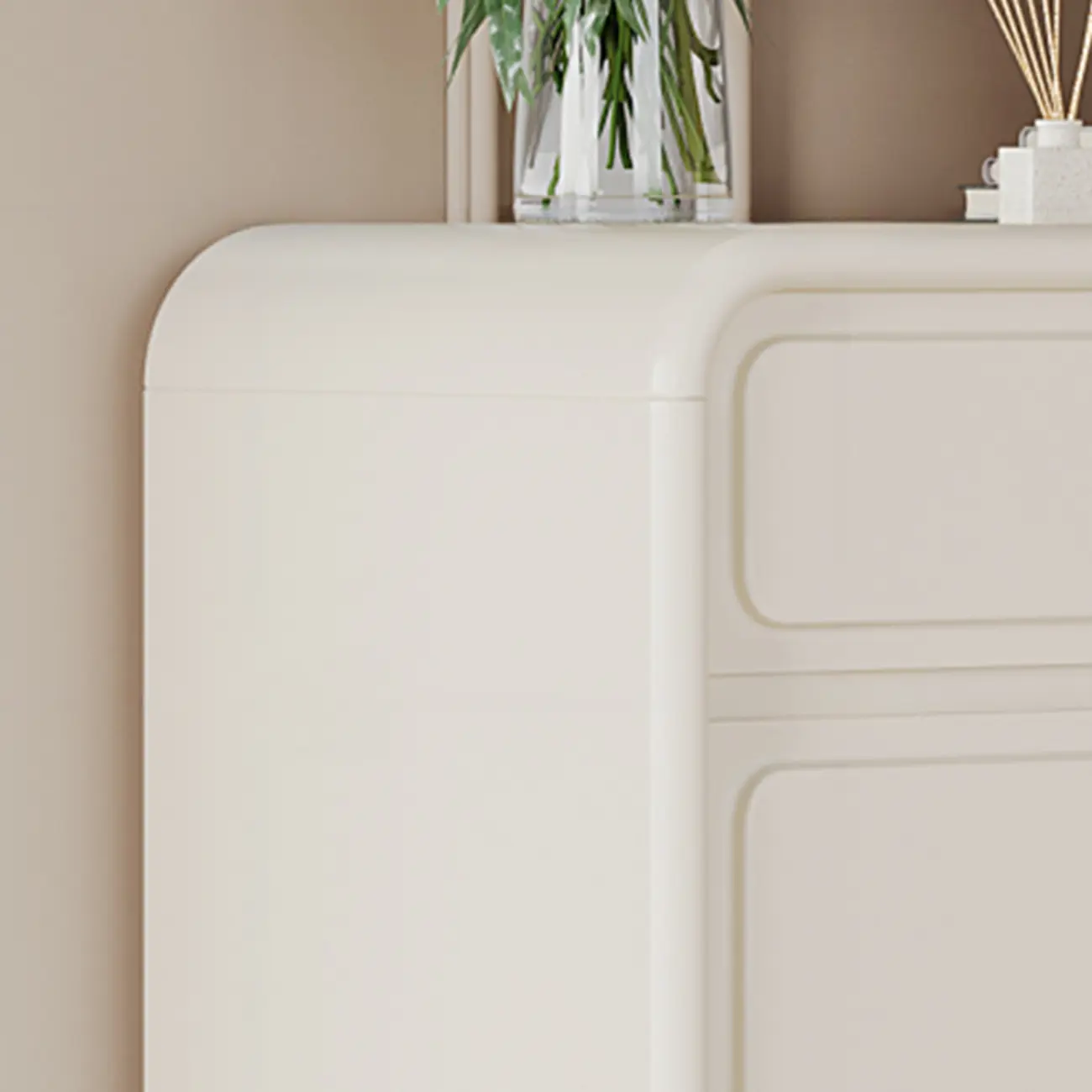 Entryway Solid Wood Shoe Cabinet in White Image - 6 | homeyfad