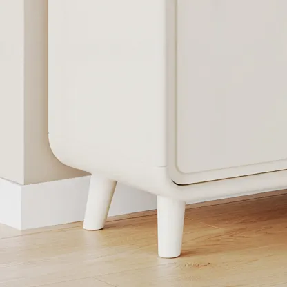 Entryway Solid Wood Shoe Cabinet in White Image - 7