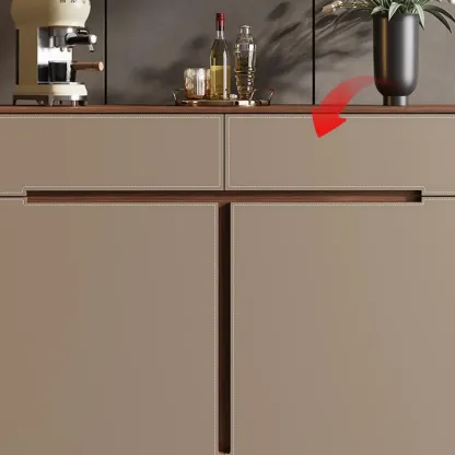 Trendy Wood Entryway Shoe Cabinet with Drawers Image - 14