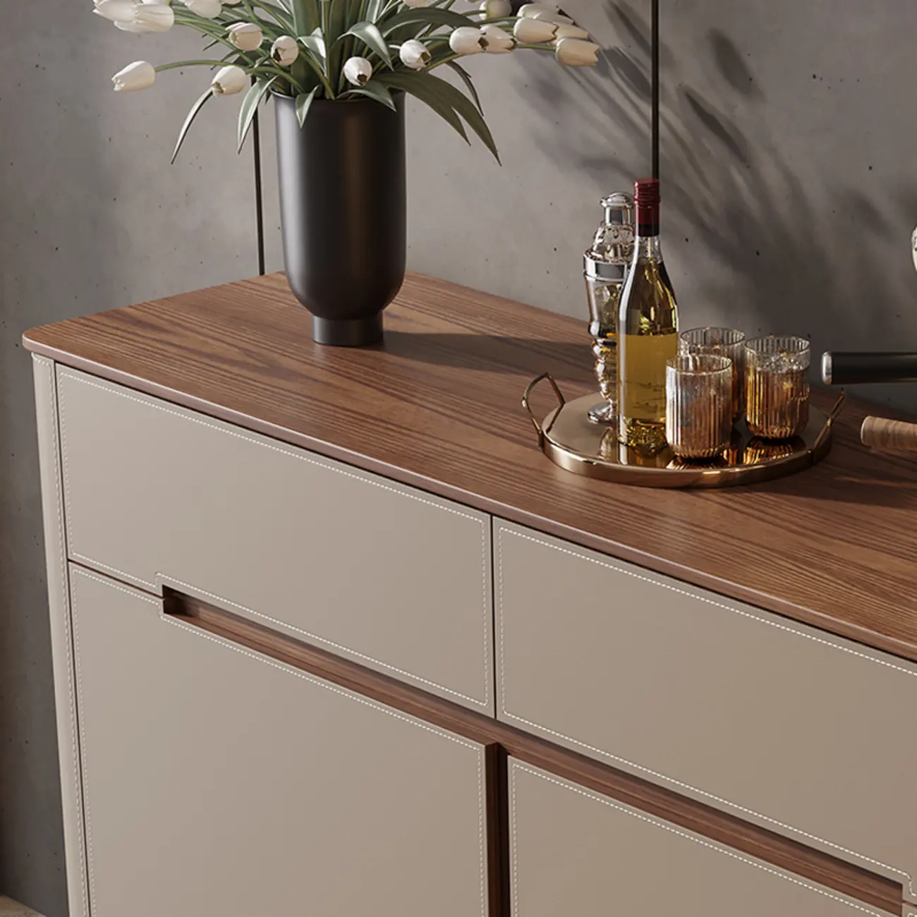 Trendy Wood Entryway Shoe Cabinet with Drawers Image - 15 | homeyfad