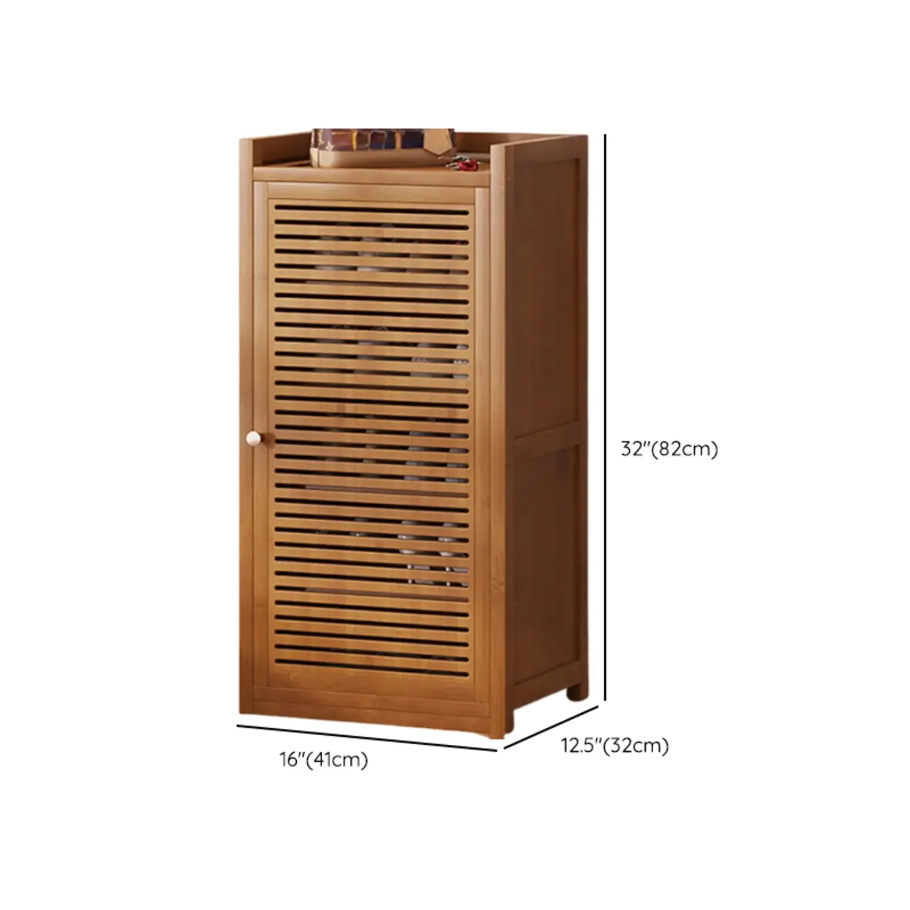 Rustic Bamboo Brown Shoe Cabinet for Entryway Image - 21 | homeyfad