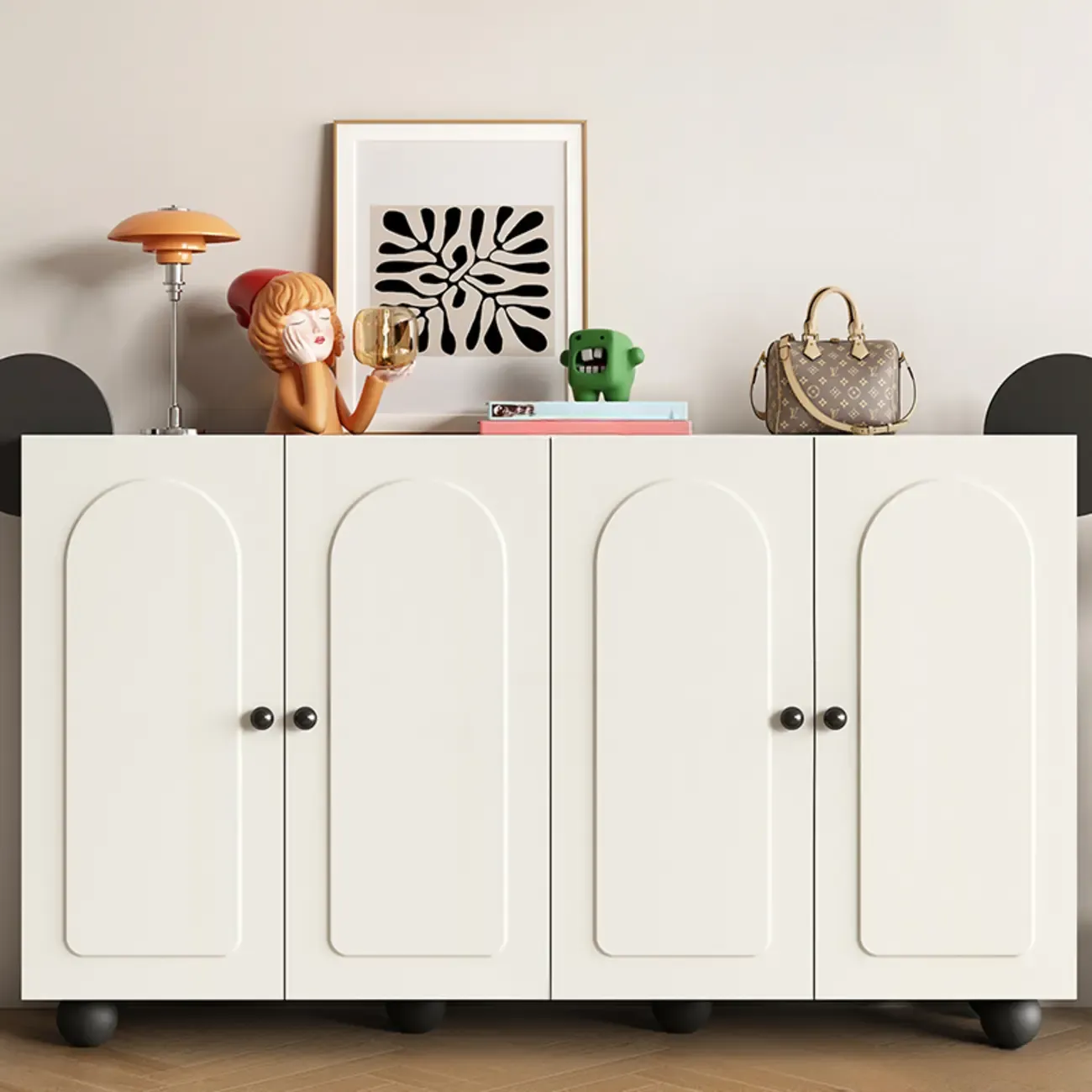 Black Metal Shoe Cabinet with Adjustable Shelves Image - 3