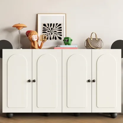 Black Metal Shoe Cabinet with Adjustable Shelves Image - 3