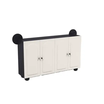 Black Metal Shoe Cabinet with Adjustable Shelves Image - 4