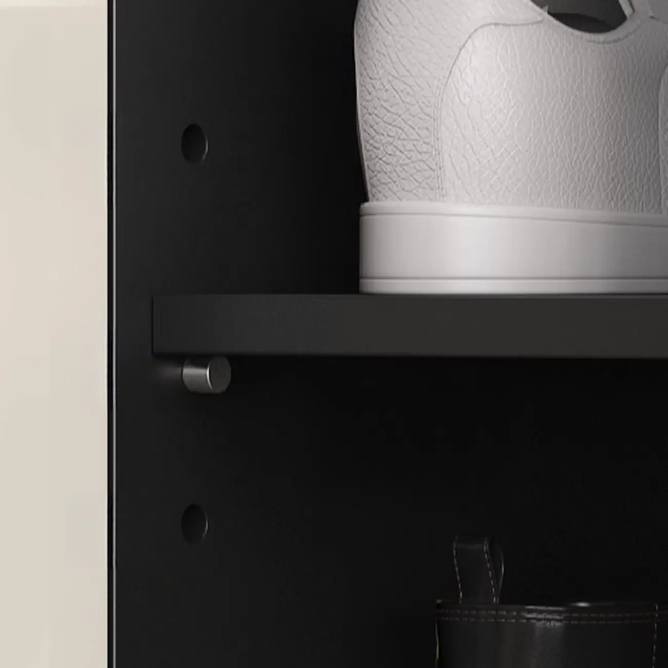 Black Metal Shoe Cabinet with Adjustable Shelves Image - 13 | homeyfad