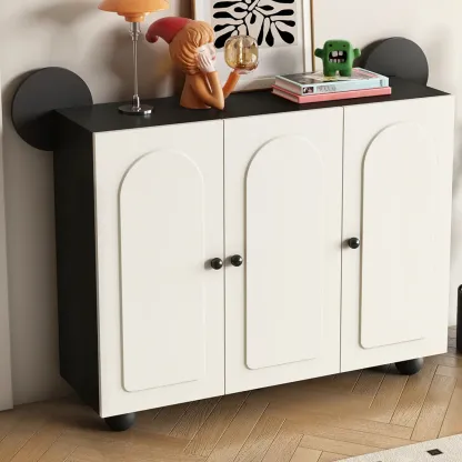 Black Metal Shoe Cabinet with Adjustable Shelves Image - 17