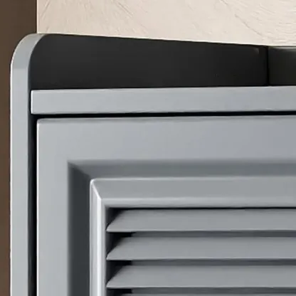 White Metal Rustic Entryway Shoe Storage Cabinet Image - 12