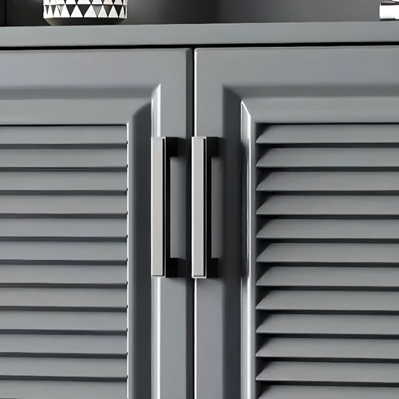 White Metal Rustic Entryway Shoe Storage Cabinet Image - 14