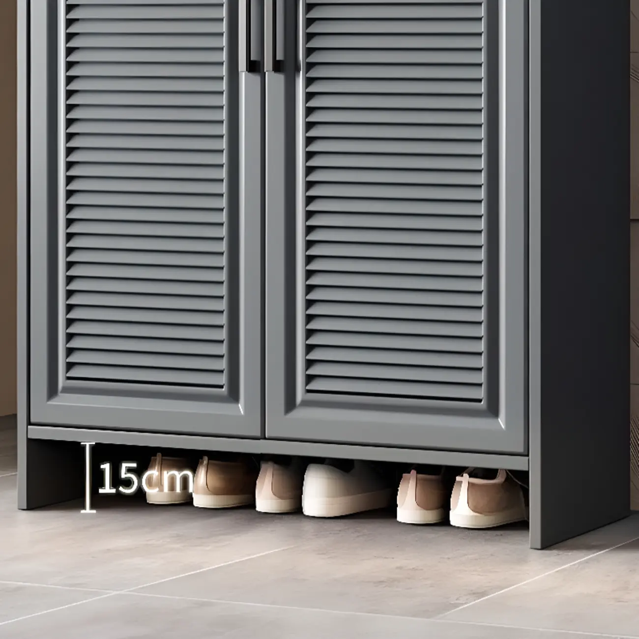 White Metal Rustic Entryway Shoe Storage Cabinet Image - 15 | homeyfad