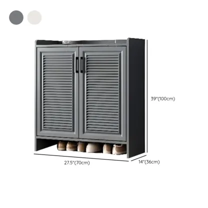 White Metal Rustic Entryway Shoe Storage Cabinet Image - 20